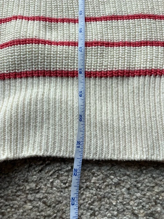 Buckle Z Supply Villa Striped 1/2 Zip Striped Sweater Red Pepper White size M - Picture 9 of 9